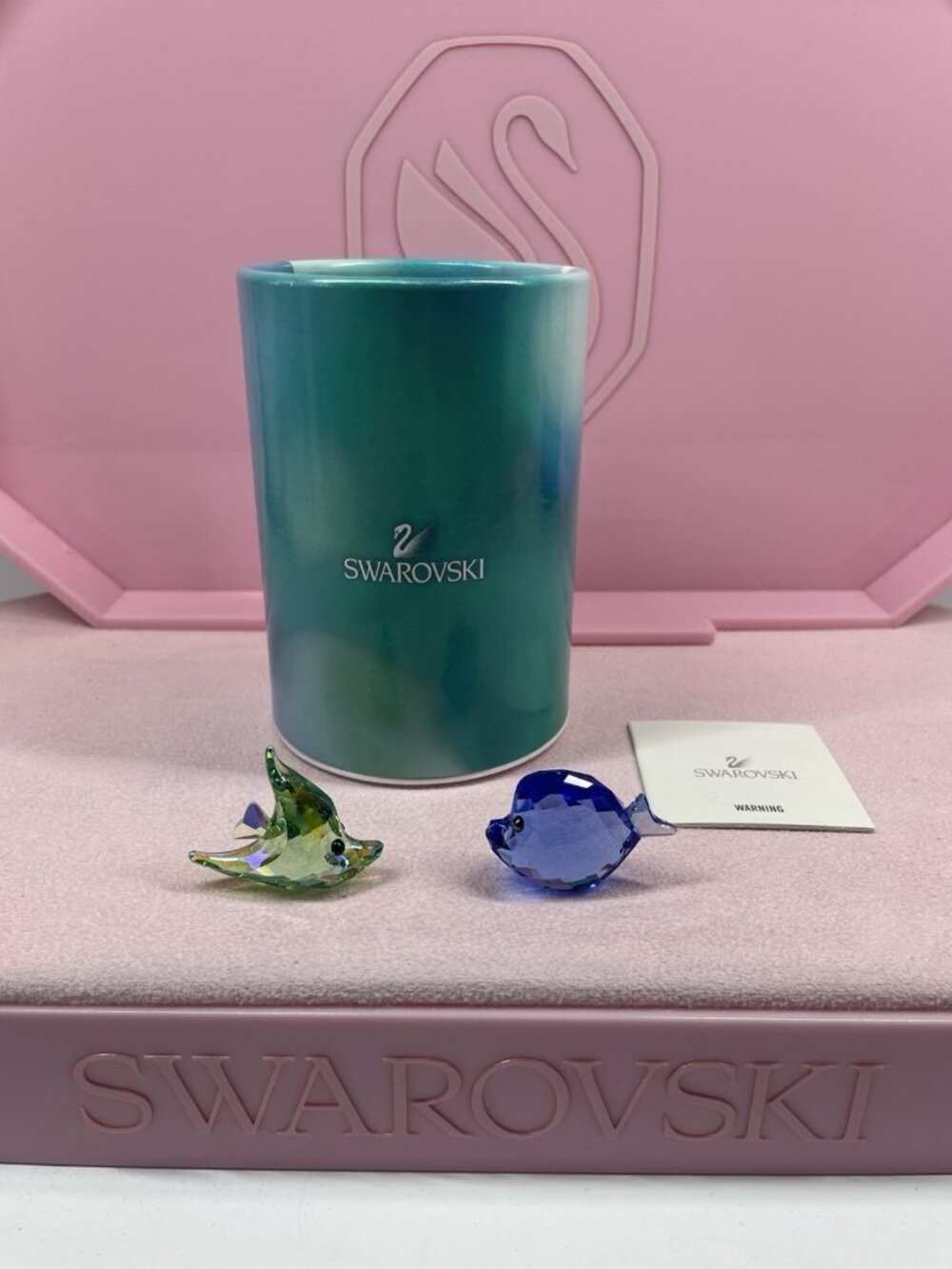 MIB Swarovski Crystal Lovlots Sea life Shelly And Sam Blue Green Fish 1119916